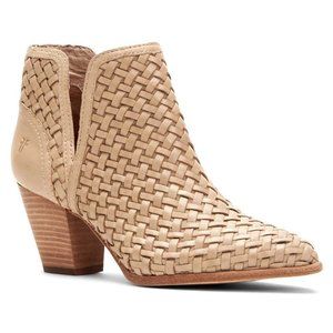 Frye Women's Reed Cut Out Woven Bootie Ankle Boot, Cream, Size 7.5M EUC